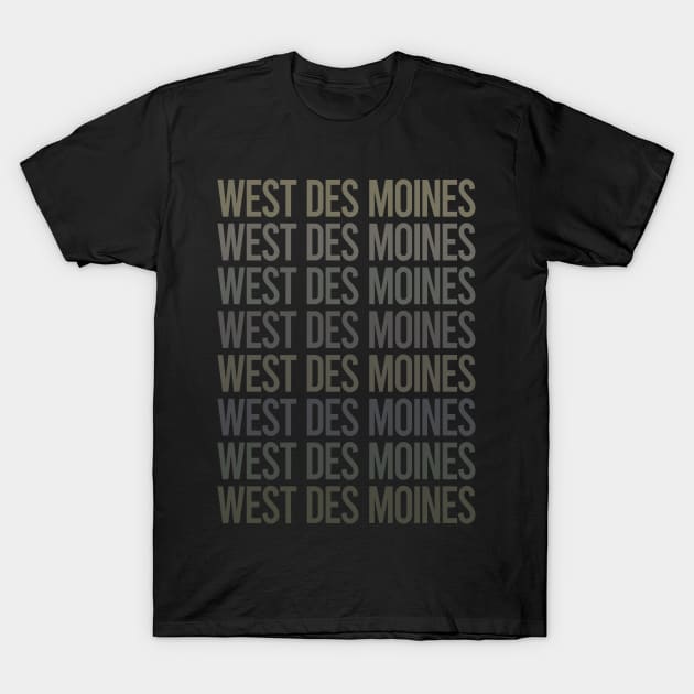 Gray Text Art West Des Moines T-Shirt by flaskoverhand